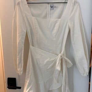 Princess Polly Cream Long Sleeve Dress